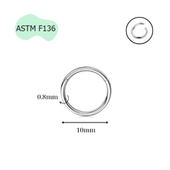 Khuyên tròn Titanium F136 (Silver), đầy đủ size