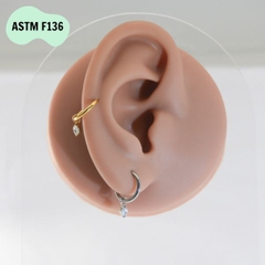 Khuyên tròn Titanium thả hạt - 2 màu - 1.2*8mm