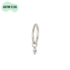 Khuyên tròn Titanium thả hạt - 2 màu - 1.2*8mm