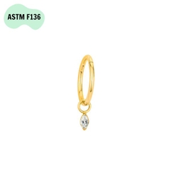 Khuyên tròn Titanium thả hạt - 2 màu - 1.2*8mm