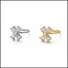 Khuyên tròn nơ xinh xắn 1.2*8mm/Hợp kim - 2 màu