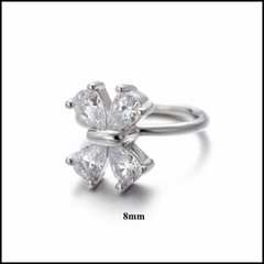 Khuyên tròn nơ xinh xắn 1.2*8mm/Hợp kim - 2 màu