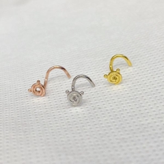 Khuyên mũi đẹp - khuyên tai Tragus hình con gấu