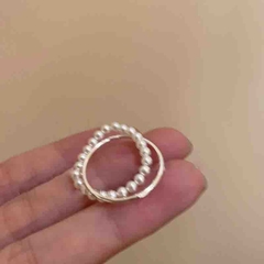 Nhẫn nữ kép ngọc trai / hợp kim