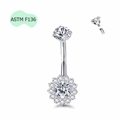 Khuyên rốn mặt trời - Titanium - 2 màu
