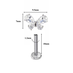 Khuyên tai Titan cánh bướm thủy tinh