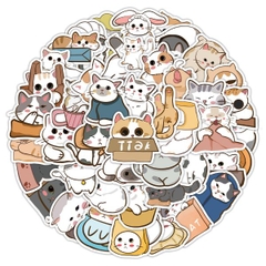 Set 60 nhãn dán sticker mèo con đáng yêu - 4 mẫu HOT