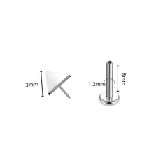 (Chốt ghim) Bông tai Unisex tam giác 1.2*8mm - Titanium