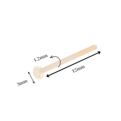 Khuyên giấu lỗ thủy tinh màu da nhạt - 4 size