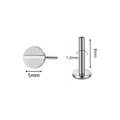 (loại ghim) Bông tai basic 1.2*8mm - Titanium