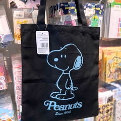 Túi vải Peanuts Snoopy nét đơn -  Đen
