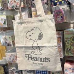 Túi vải Peanuts Snoopy nét đơn - Trắng