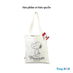 Túi vải Peanuts Snoopy nét đơn - Trắng