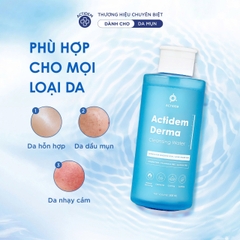 Tẩy trang Actidem Derma Cleansing Water cho da mụn, nhạy cảm 500ml