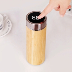 Bình Giữ Nhiệt Nhiệt Kế Gỗ Thông Minh, Inox 304 An Toàn Không Gỉ BGN05