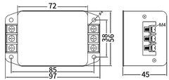 Bộ lọc nguồn CW4L2-16A-S (005) G (Có thêm đường ray hướng dẫn 16A)