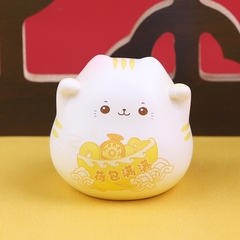 Set 4 mô hình mèo thần tài tròn Ráp dễ thương xinh xắn đáng yêu trang trí bàn học, bàn làm việc