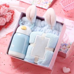 Set Hộp Quà Noel Bình Tuần Lộc Giữ Nhiệt và Khăn , Quà Sinh Nhật, Quà Giáng Sinh