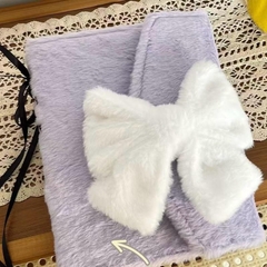 Binder lông gắn nơ size A5 dễ thương