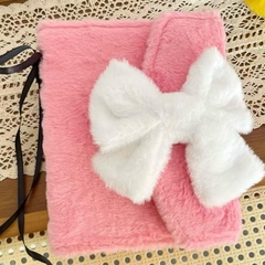 Binder lông gắn nơ size A5 dễ thương