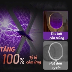 Vợt Muỗi Thông Minh Kiêm Đèn Bắt Muỗi Tự Động 2in1 Thu Hút Muỗi Bằng Ánh Sáng Tím Có Màng Bảo Vệ An Toàn Cho Trẻ Em