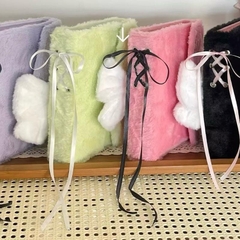 Binder lông gắn nơ size A5 dễ thương