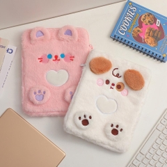 Túi lông đựng ipad, máy tính bảng, sách vở dễ thương