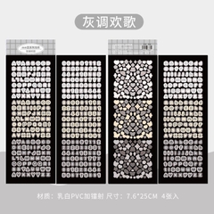 Set 4 sticker chữ trang trí toploader, sổ sách, bullet journal