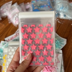 Set 50 túi bóng kính gói card 8x10cm hình sao nhiều màu