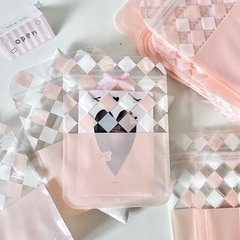 Set 10 túi zíp hồng 10.5x15cm