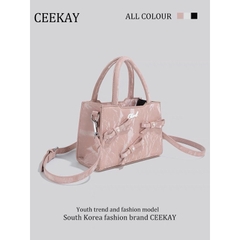 Túi xách CEEKAY da lộn đính nơ