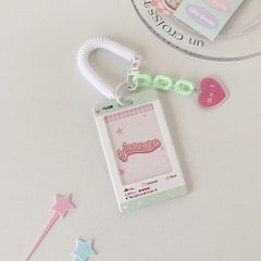 Túi đựng thẻ ảnh, holder photocard social, charm trái tim