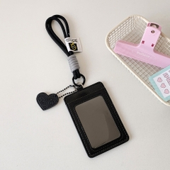 Túi thẻ đựng card, holder photocard da PU, charm trái tim