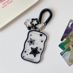 Túi đựng thẻ, holder photocard lượn sóng, chuyển màu kèm charm