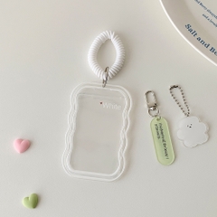 Túi đựng thẻ, holder photocard lượn sóng, chuyển màu kèm charm