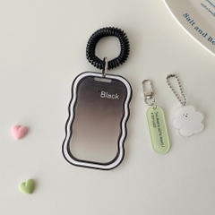 Túi đựng thẻ, holder photocard lượn sóng, chuyển màu kèm charm