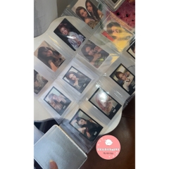 Sổ tay gấp 12 ô đựng thẻ ảnh, binder gấp da bạc lấp lánh giá trị cao