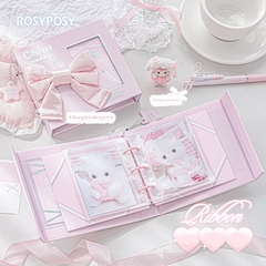 Binder RosyPosy gắn nơ satin mềm mại, album đựng ảnh, sheet hai mặt