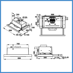 Máy Hút Mùi Âm Tủ HH-TI90D Hafele 539.81.085
