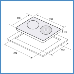 Bếp Điện Từ Âm 2 Vùng Nấu Eurosun EU-TE509Max