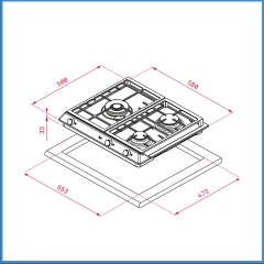 Bếp Gas Âm Teka EX 60.1 3G AI AL DR CI BUT