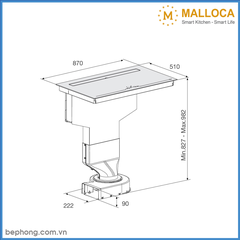 Bếp Từ Kết Hợp Máy Hút Mùi Malloca HIH-904 SLIM