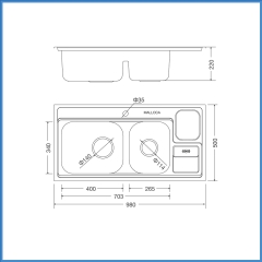 Chậu Rửa Chén Inox Malloca MS 8809 N