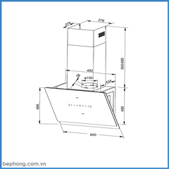 Máy Hút Mùi Áp Tường Malloca MC 60GTC