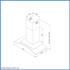 Máy Hút Mùi Áp Tường Malloca Gama K3155.7