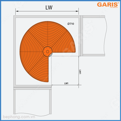 Mâm Xoay Tủ Bếp 270º Garis GS05.80C