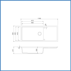 Chậu Rửa Chén Bằng Đá Malloca Sense K82