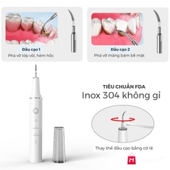 Máy lấy cao răng, cạo vôi răng siêu âm cầm tay UltraSonic, 40.000 Hz, giảm hôi miệng, sạc Type-C