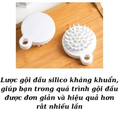 Lược gội đầu silicon MUJI – làm sạch sâu bụi bẩn trên da đầu, tẩy tế bào chết, massage thư giãn, kích thích mọc tóc