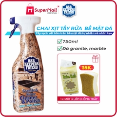 Chai xịt tẩy rửa bề mặt Đá BKF 750ml - Stone & Granite | Tẩy sạch và làm bóng mặt đá tự nhiên và nhân tạo